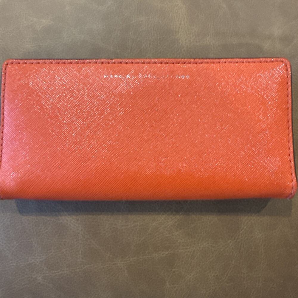 Marc By Marc Jacob’s Orange And Brown Bi-Fold 7.5” X 3.5” Wallet